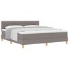vidaXL Postelja z vzmetnico z blazino Taupe 180 x 200 cm blago