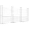 vidaXL Gabion ko&scaron;ara U-oblike s 4 stebri železo 380x20x200 cm