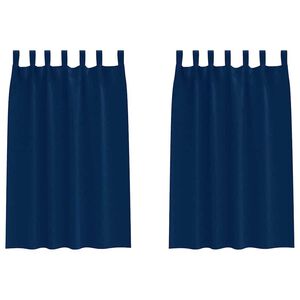 vidaXL Zavese za zatemnitev z obroči 2 pcs Temno modra 175 x 140 cm