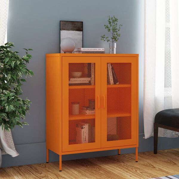 vidaXL Omara za shranjevanje oranžna 80x35x101,5 cm jeklo