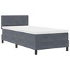 vidaXL LED Box Spring Postelja Temno siva 100 x 200 cm Žamet