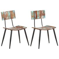 vidaXL Jedilni stoli 2 kosa iz trdnega predelanega lesa
