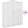 vidaXL Obokane gabion ko&scaron;are 10 kos 200x50x220/240 cm pocinkano železo