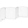 vidaXL Ograda za pse z vrati zložljiva 4 paneli bela 320 cm topolovina