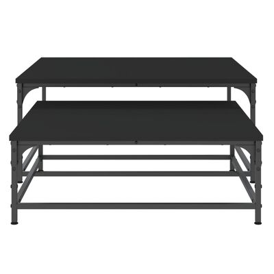 vidaXL Komplet klubskih mizic 2-delni črn inženirski les