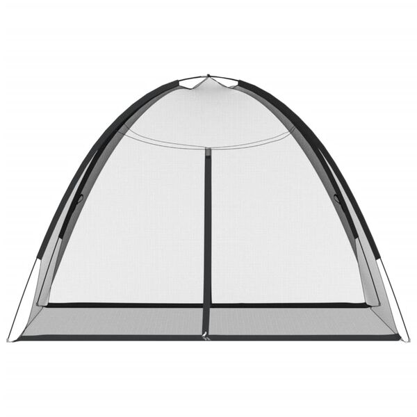 vidaXL Komarnik mongolski z vrati 220 mreža&nbsp;črna&nbsp;200x150x140 cm