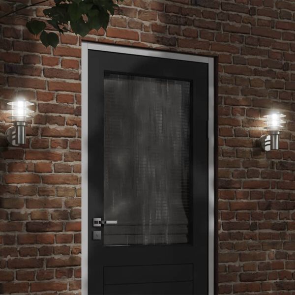 vidaXL Zunanja stenska svetilka srebrna nerjaveče jeklo