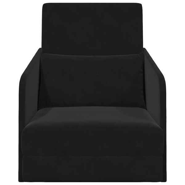 vidaXL Sofa postelja Črna 65 x 80 x 83 cm Žamet