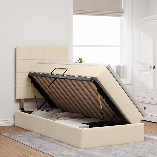 vidaXL Postelja z dodatnim prostorom za shranjevanje in vzmetnico