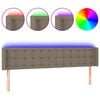 vidaXL LED posteljno vzglavje taupe 183x16x78/88 cm blago