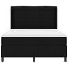 vidaXL LED Box Spring Postelja z vzmetnico Črna 140 x 200 cm blago
