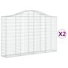 vidaXL Obokane gabion košare 2 kosa 200x30x120/140 cm pocinkano železo