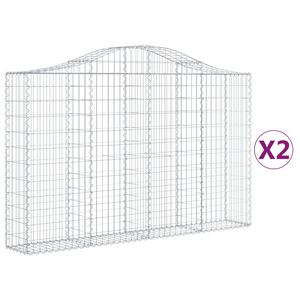 vidaXL Obokane gabion ko&scaron;are 2 kosa 200x30x120/140 cm pocinkano železo