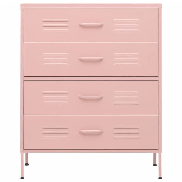 vidaXL Predalnik roza 80x35x101,5 cm jeklo