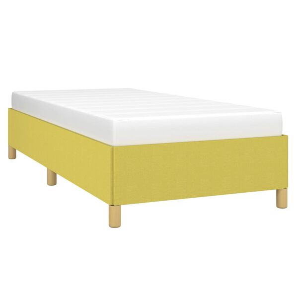 vidaXL Posteljni okvir brez vzmetnice zelen 100x200 cm blago