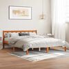 vidaXL Posteljni okvir brez vzmetnice vo&scaron;čeno rjav 160x200 cm borovina