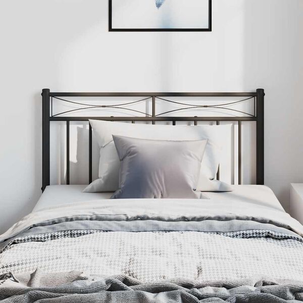 vidaXL Kovinsko nadomestno vzglavje črno 100 cm