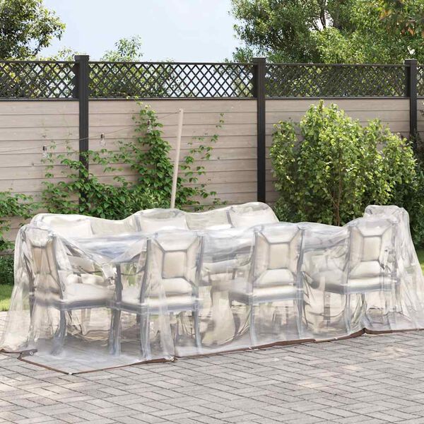 vidaXL Prozorna ponjava z očesci 2x4 m polietilen