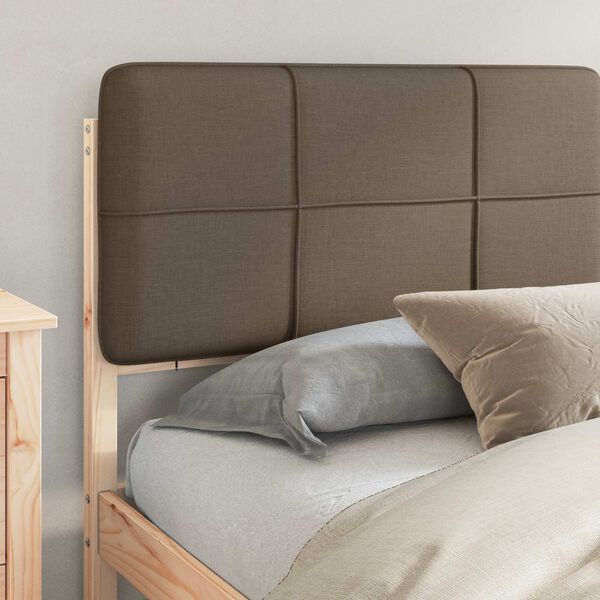 vidaXL Posteljni okvir z oblazinjenim vzglavjem Taupe 180 x 200 cm