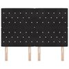 vidaXL LED glava postelje z LED lučmi Črna 144 cm Poliester