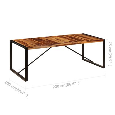 vidaXL Jedilna miza iz trdnega palisandra 220x100x75 cm