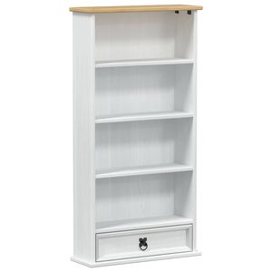 vidaXL CD omara Bela 52 x 17.5 x 103 cm Masivno borovo les