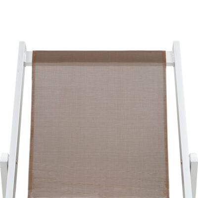 vidaXL Zložljivi stoli za na plažo 2 kosa aluminij in tekstil rjavi