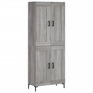 vidaXL Visoka komoda siva sonoma 69,5x34x180 cm inženirski les
