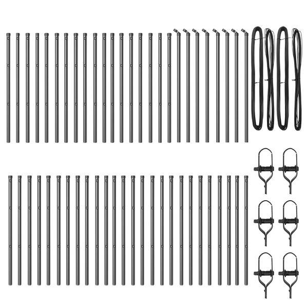 vidaXL Steber ograje. Drugo 52 pcs Siva 3,2 x 3,2 x 80 cm Jeklo