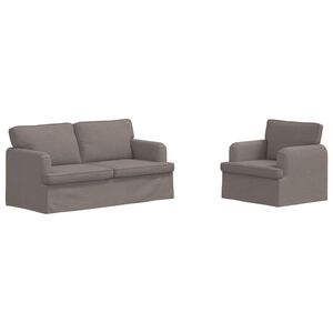 vidaXL Kavčna garnitura 2 pcs Taupe 162 x 80 x 85 cm blago