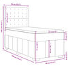 vidaXL Box spring postelja z vzmetnico svetlo siva 90x190 cm blago