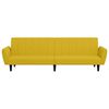 vidaXL Kavč dvosed z leži&scaron;čem rumen žamet