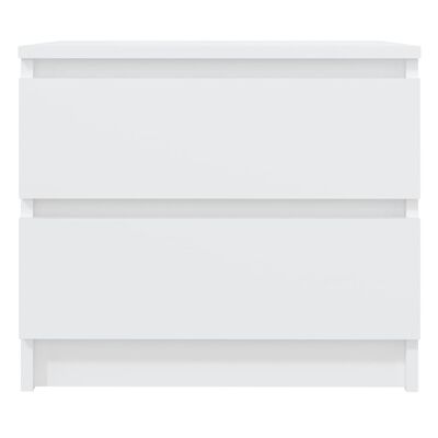 vidaXL Nočna omarica bela 50x39x43,5 cm iverna plošča