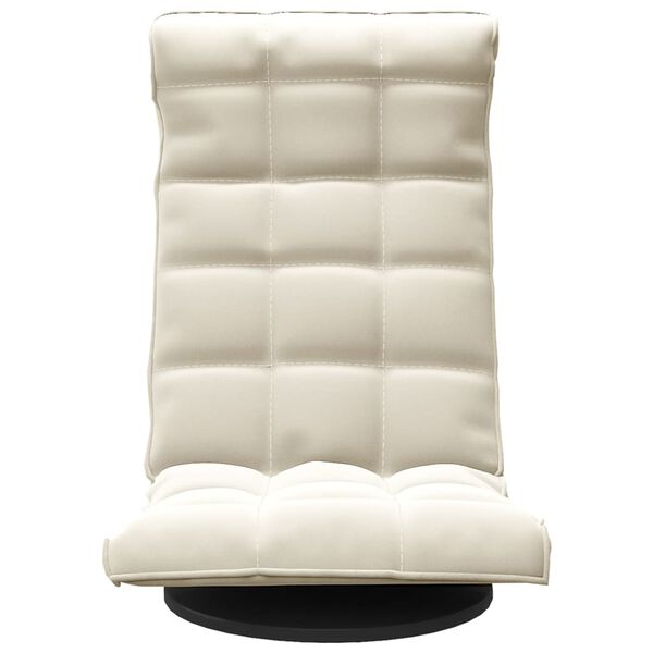 vidaXL Vrtljiv talni stol krem žamet