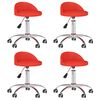 vidaXL Vrtljivi jedilni stoli 4 kosi rdeče umetno usnje