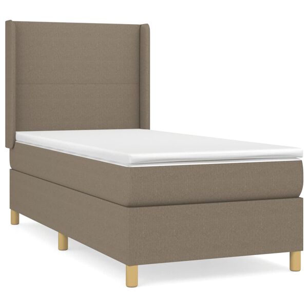 vidaXL Box spring postelja z vzmetnico taupe 80x200 cm blago