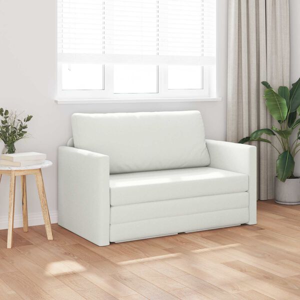 vidaXL Sofa postelja 110cm Bela Umetno usnje