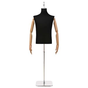 vidaXL Prilagodljiva manekenka 170-218 cm z osnovo Mo&scaron;ki PP Črna