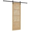 vidaXL Drsna vrata Naravna 73,5 x 211 cm Trdna borovina
