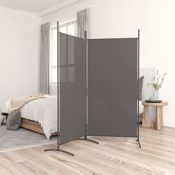 vidaXL Paravan 2-delni antracit 175x180 cm blago