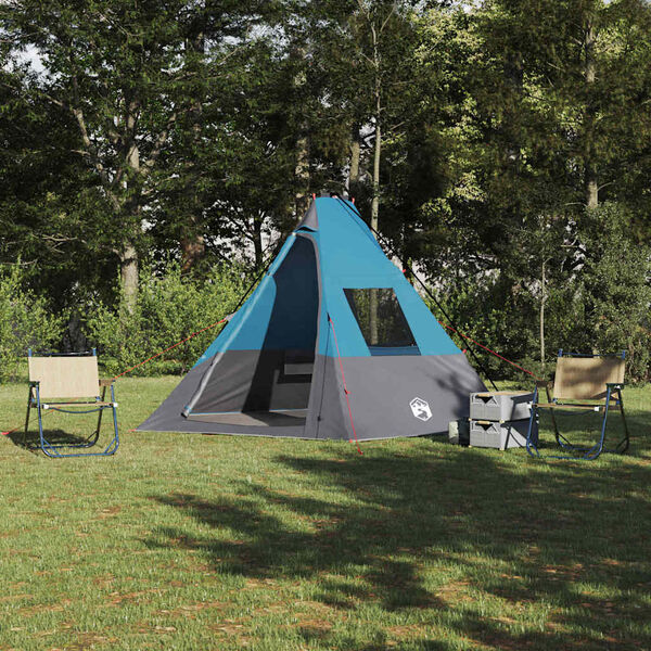 vidaXL Tipi &scaron;otor s streho Modra 383 x 338 x 217 cm tafeta