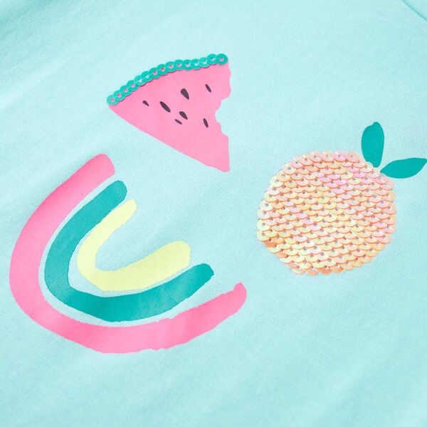 Otroška majica s kratkimi rokavi svetlo mint 104