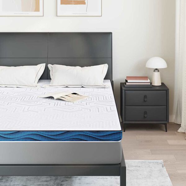 vidaXL Nadvložek Bela 140 x 190 cm žakardna tkanina