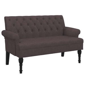 vidaXL Klop z naslonom temno rjava 120x62x75,5 cm blago