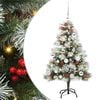 vidaXL Umestno božično drevo z LED lučmi Zelena in bela 120 cm