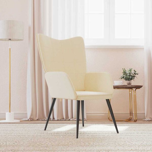 vidaXL Stol za sproščanje krem blago