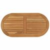 vidaXL Nepremična povr&scaron;ina 80 x 40 x 2,5 cm Ovalna Trden tikov les