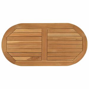 vidaXL Nepremična povr&scaron;ina 80 x 40 x 2,5 cm Ovalna Trden tikov les