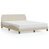 vidaXL Posteljni okvir Dover krem 160x200 cm blago