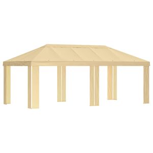 vidaXL Pokrov za gazebo 6 x 3 m Krem Poliester 190